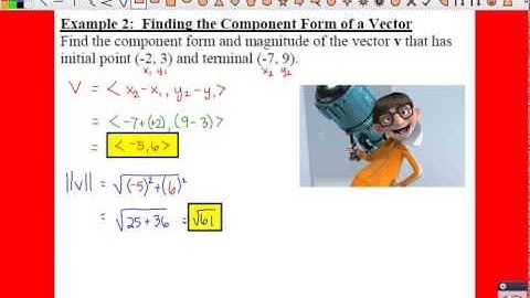 PC: 6.3 Notes: Example 2 - Finding the Component Form of a Vector