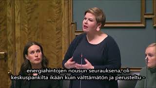 Sakari Puisto Eduskunnan Kyselytunti 23.2.2023. Valtiovarainministeri Saarikko Vastaa.