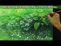 Acrylic Painting Tutorial on How to Paint Bushes, Grasses and Different Plants by JM Lisondra