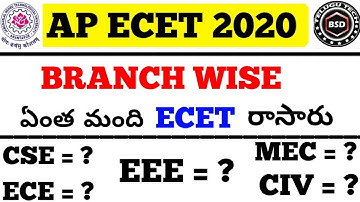 AP ECET 2020 BRANCH WISE ATTENDES || BSD TELUGU TECH