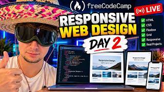 🔴 LIVE DAY 2: Can I Complete freeCodeCamp Responsive Web Design 💻🔥
