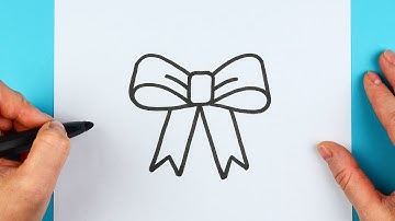How to draw a christmas bow | Drawing and coloring christmas bow