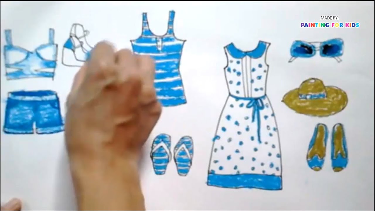 How to draw fashion clothes for kids, How to draw dresses for kids 6
