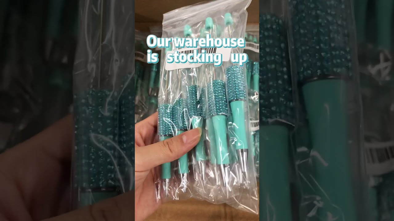 T Blue Rhinestone Besded Pens Beadedpens Wholesale Bead Diy