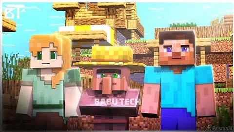 Steve and Alex found new Village | Babu Tech [ Prisma 3d Minecraft animation ]