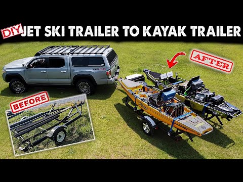 Converting a Jet Ski Trailer into a CUSTOM Double Kayak Trailer | DIY Fishing Kayak Trailer 2023
