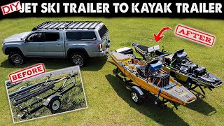 Converting a Jet Ski Trailer into a CUSTOM Double Kayak Trailer | DIY Fishing Kayak Trailer 2023