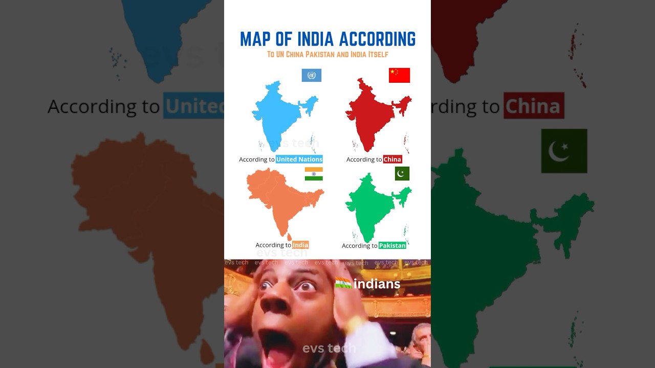 🗺️ India Map According to Countries: Who Sees What? 🇮🇳🌍 #indiamap #india