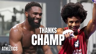 Jaron Ennis Padwork with Future Olympic Gold Medalist Malachi "The Messenger"
