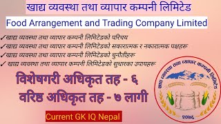 खाद्य व्यवस्था तथा व्यापार कम्पनी लिमिटेड /Fmtc questions & answers#nepal /generalknowledgequestion