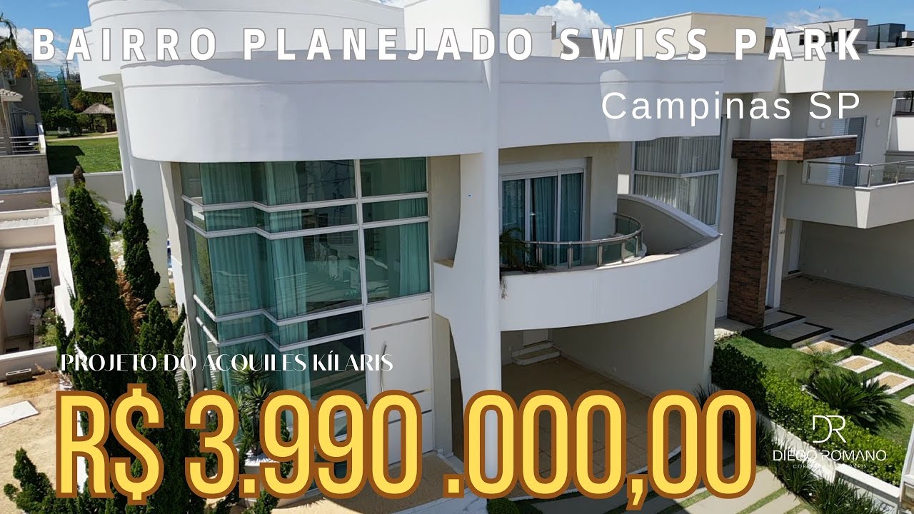 ⚜️UM PROJETO INCRÍVEL DO ACQUILES KÍLARIS!  SWISS PARK! PORTEIRA FECHADA, 4 DORMS, 2 DEMI-SUÍTES! ❤️
