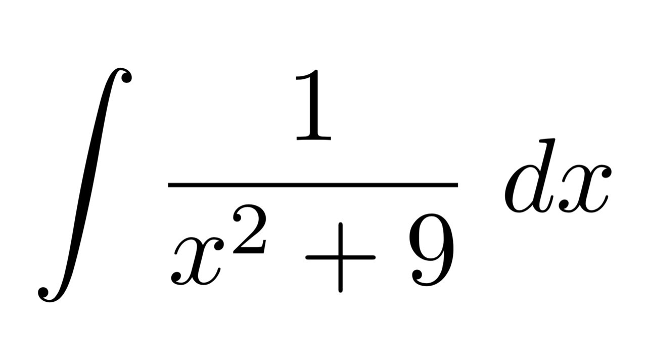 Integral Of 1 X 2 9 Substitution Youtube