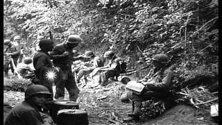 American soldiers of 35th Infantry Division enter into St. Lo, France during Worl...HD Stock Footage