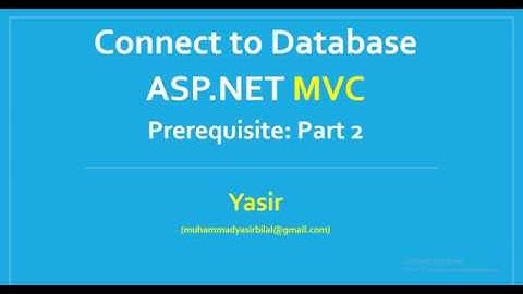 Asp.Net MVC 5 - Connect to SQL Server Database - Data and show in a view Part-3