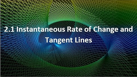 NEW 2.1 Instantaneous Rate of Change and Tangent Lines