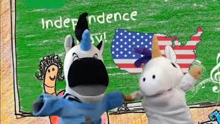 What is 4th of July as explained to kids by Unicorn Jazz and Trezekke zebracorn - puppet show fun