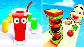 Juice Run vs Sandwich Runner 🥤🥪 Satisfying Levels Gameplay Walkthrough Android iOS Update VK73