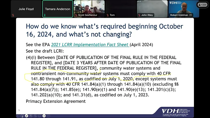 Lead & Copper Rule Revisions Regulatory Updates Public Notice, CCR, Inventory Reporting