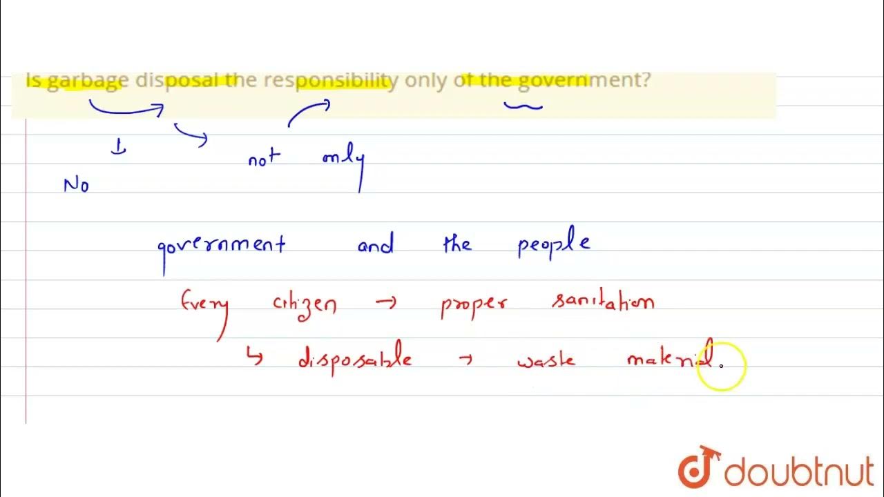 Is garbage disposal the responsibility only of the government? CLASS