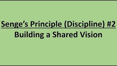 Senge’s Principle (Discipline) #2 Building a Shared Vision