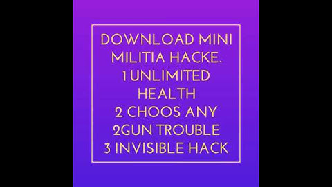 Download mini militia hack version unlimited life, invisible hack and any gun choos trouble