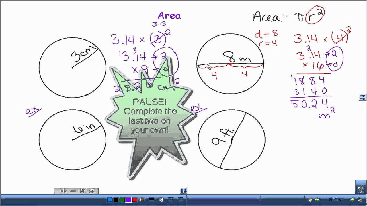 Area of a Circle YouTube