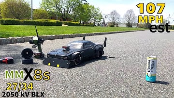 Arrma Felony 8s 27T34 Gearing MMX8s 2050kV BLK motor 107mph est