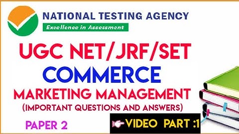 NTA UGC NET Commerce/paper 2/marketing management/important questions and answers/Video part-1