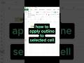 Mastering Excel: How to Apply Outlines to Selected Cells #excelshorts #excel