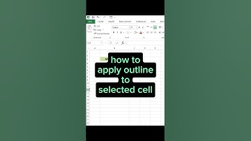 Mastering Excel: How to Apply Outlines to Selected Cells #excelshorts #excel