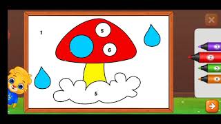 Mushroom painting 🆕 Paint By Numbers Game For Kids ➡ Kids Learn Game Must See!