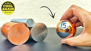 I made Insane Pool Ball out of Stainless , Copper and Epoxy Resin  Lathe Turning Ball