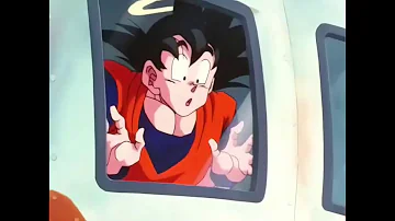 Goku viajando en avión