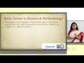 BASIC TERMS IN RESEARCH METHODOLOGY | Dr. Shuchi Singhal