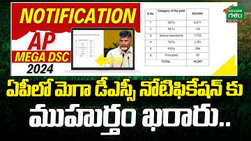 ఏపీలో మెగా డీఎస్సీ నోటిఫికేషన్ కు ముహుర్తం ఖరారు.. | AP Mega DSC Notification 2024 | Amaravati Galam