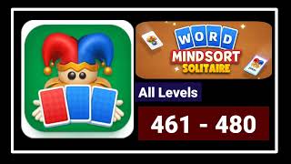 Word MindSort Solitaire All Levels 461 - 480 Solution Walkthrough
