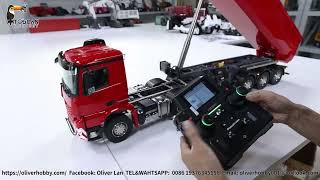 How to operate New RC Benz truck 6X6,3 speed diff lock, dumper trailer two axles lift,radio settings