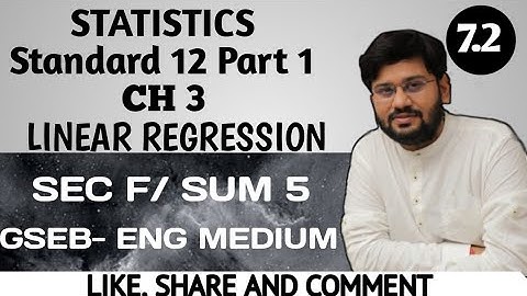 7.2 | coefficient of determination R² |linear regression | part 1 gujarat board | gseb stat | stat |