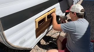 Building A Custom HATCH DOOR For Our Camper - Camper Rebuild Episode 44