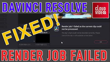 SOLVED Davinci Resolve Render Job Failed / Easy quick fix