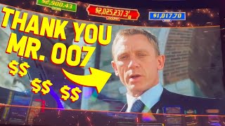 WOHOO MR BOND BONUS!! with VegasLowRoller on 007 and Mega Boost Slot Machine!!