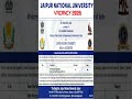 Govt jobs 2026 | New Govt Job Updates 2026 | JAIPUR NATIONAL UNIVERSITY VACANCY 2026