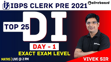 IBPS Clerk Maths 2021 | Data Interpretation | Top 25 DI for IBPS Clerk | Day - 1 | Vivek Sir