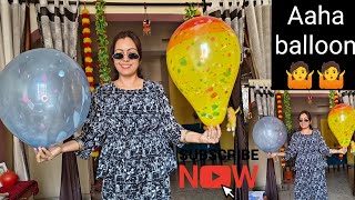 Fun Big Happy Birthday Balloon And Lots Of Printed Colourful Balloons Blowing