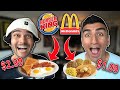 We Ate Only The Most CHEAPEST BREAKFAST On The MENU For 24 Hours!