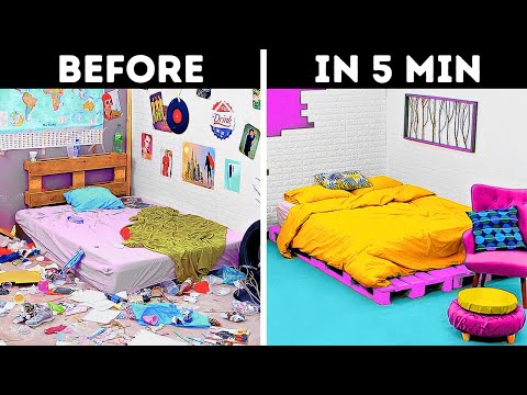 HOME DECOR HACKS || Extreme Bedroom Makeover From Old To Posh ...