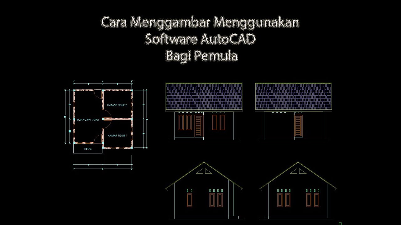 Cara menggambar Rumah Type 36 Menggunakan Software AutoCad 