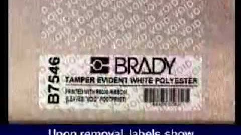 Brady B7546 Tamper Evident Label Demo Video