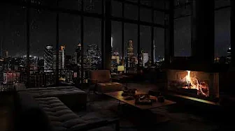 Rain and Fireplace Sounds for a Soothing Goodbye to Stress and a Restful Night's Embrace 🌧️