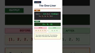 Remove Duplicates from a List | Python One-Liner #8 #python #shorts #pythonprogramming #pythonlists